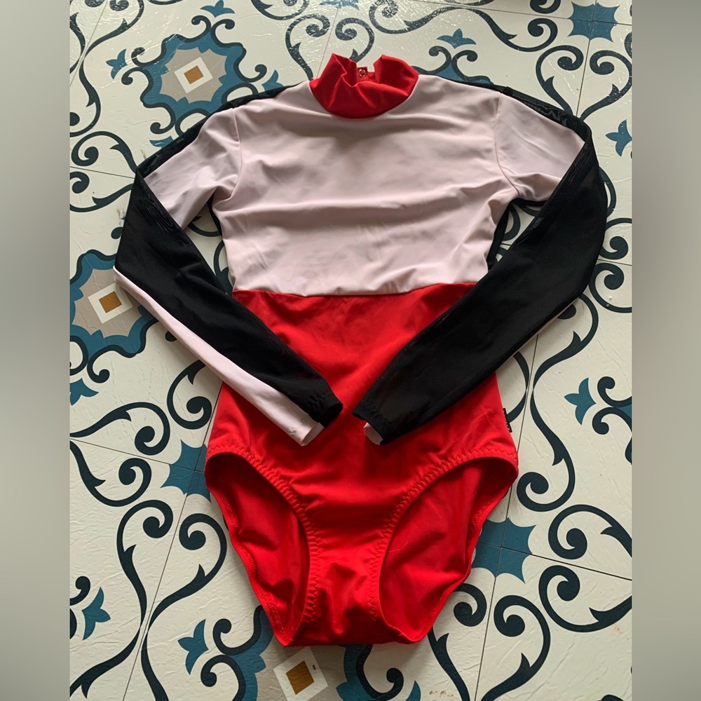 Red dancewear leotard